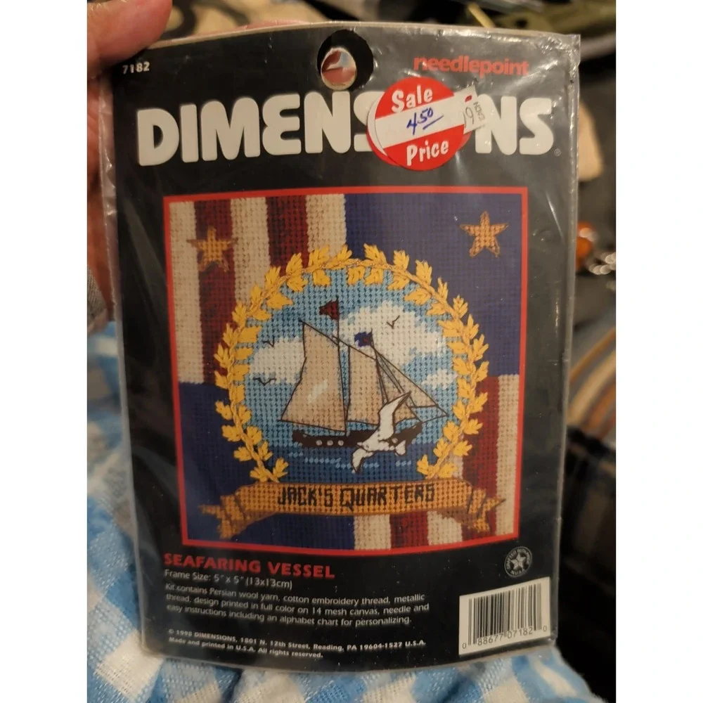 New Vintage needlep Kit Dimensions 5x5
